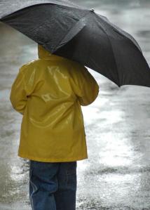 boy in the rain