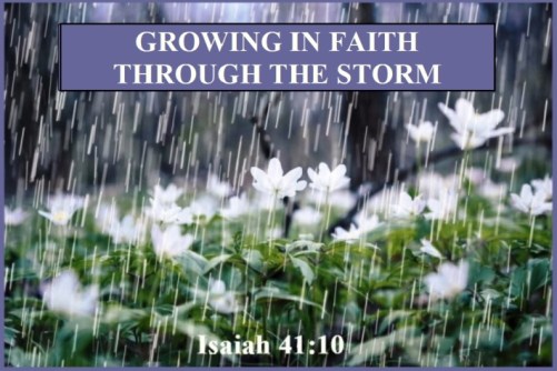 Isaiah 41 VS 10 Growing thru and after the storm